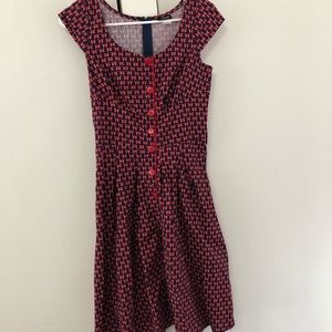 Retrolicious butterfly print dress ModCloth M EUC